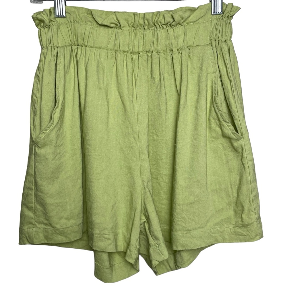 SHORE NWT Captiva Linen Blend Shorts W/ Paperbag Waist Pockets In Margarita Sz S